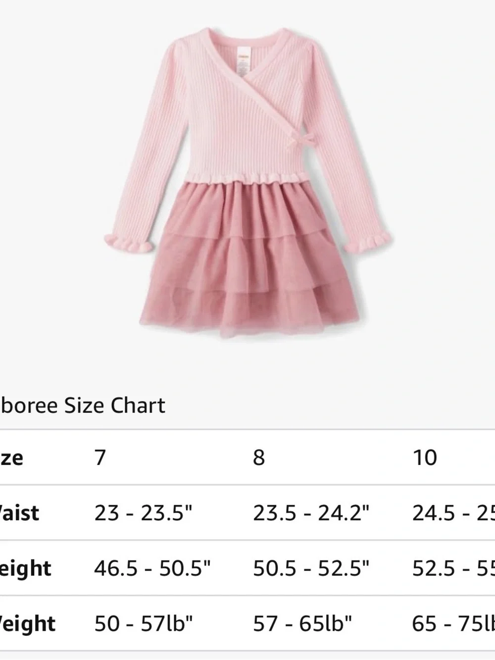 Gymboree Girl’s Long Sleeve Pink Tutu Dress - Size 8